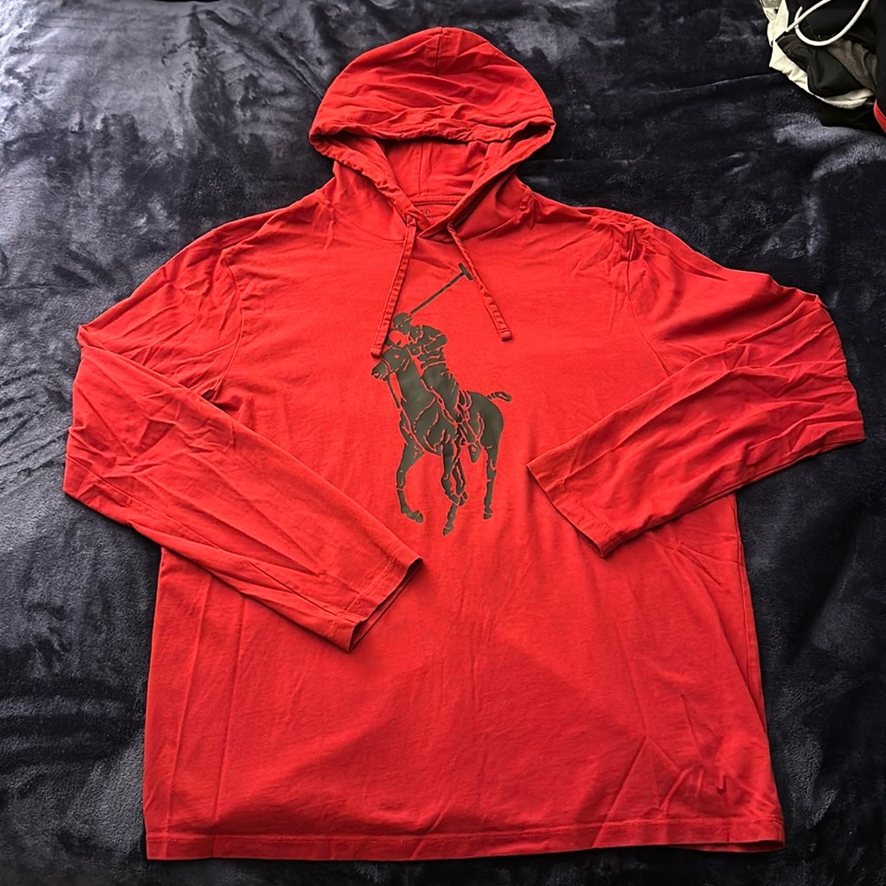 Polo by Ralph Lauren Men’s big pony hooded t-shirt barley worn